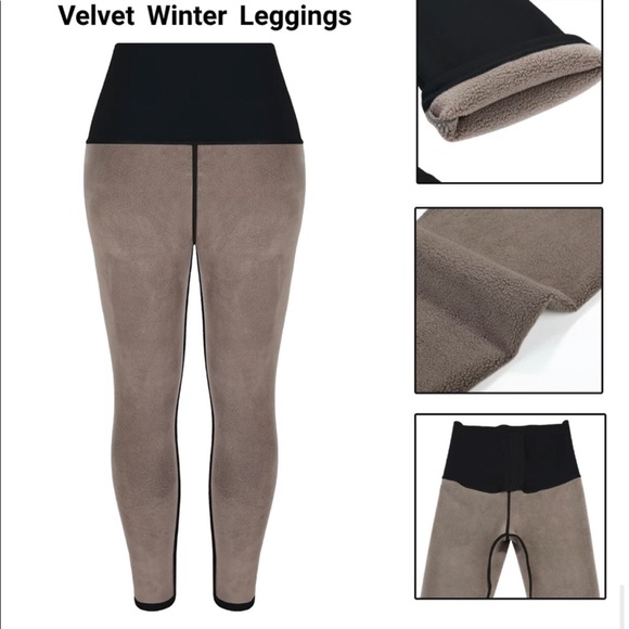 High waist Faux fur-lined leggings | Tummy control - Picture 2 of 2